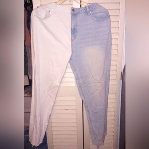 Split dye skinny jeans